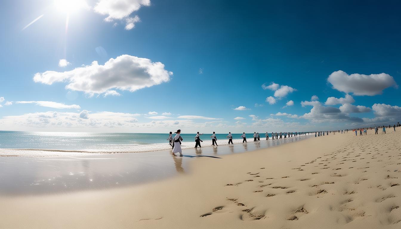 tai chi at the beach